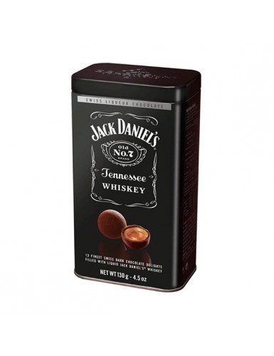 CHOCOLAT JACK DANIEL'S WHISKEY BOITE FER 130G 12.900013 - L'équilibre parfait entre le whiskey Jack Daniel's du Tennessee et le 