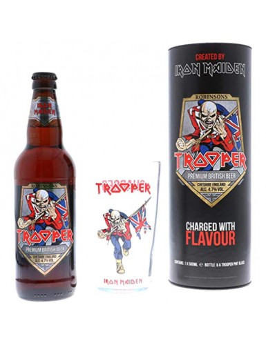 ROBINSONS TROOPER IRON MAIDEN TUBE 50CL + 1VERRE
